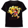 Camiseta negra de One Piece con Luffy en acción