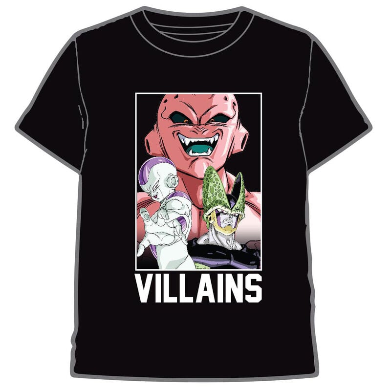 Camiseta negra Dragon Ball Z Villains con Majin Buu, Freezer y Cell