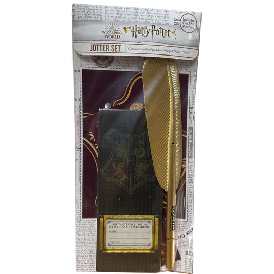 Set de papelería Hogwarts Harry Potter con cuaderno, pegatinas, postal y bolígrafo en forma de pluma - 2