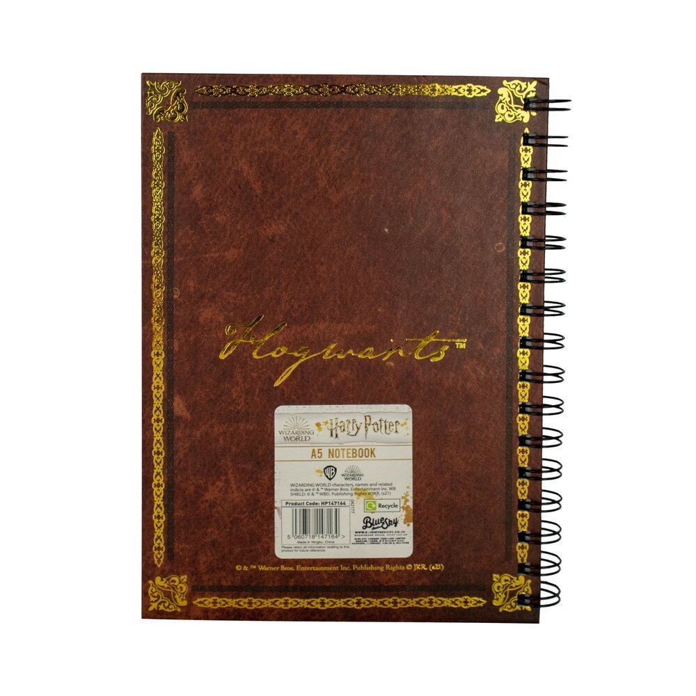 Cuaderno A5 con espiral y escudo de Hogwarts - 3