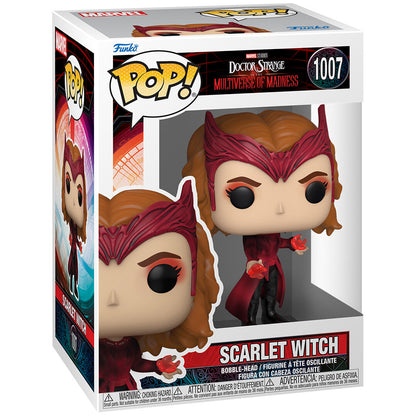 Figura Funko POP! de Scarlet Witch con atuendo rojo y caja con ventana - 3