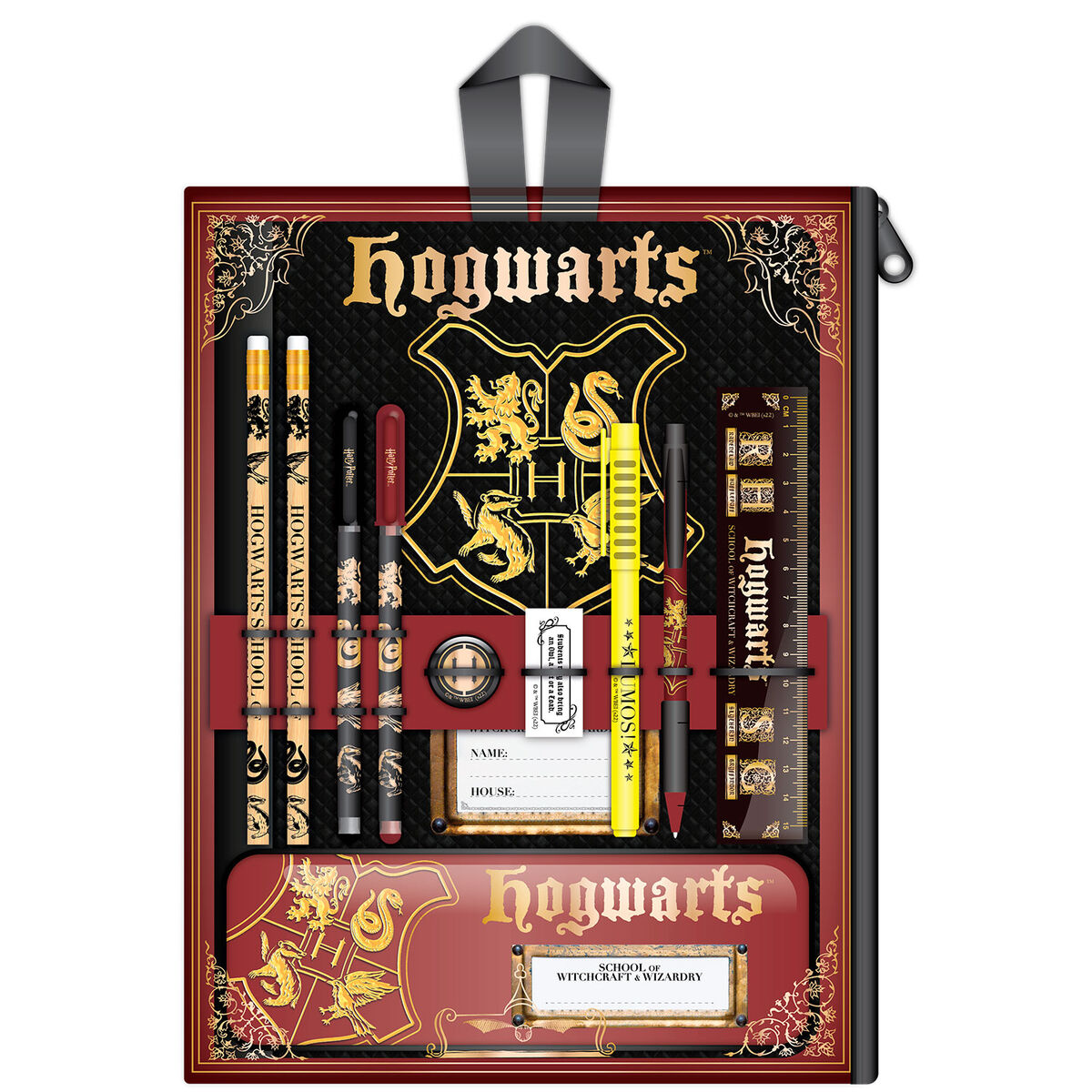 Set de papelería Harry Potter con cuaderno, portatodo y accesorios de Hogwarts - 2