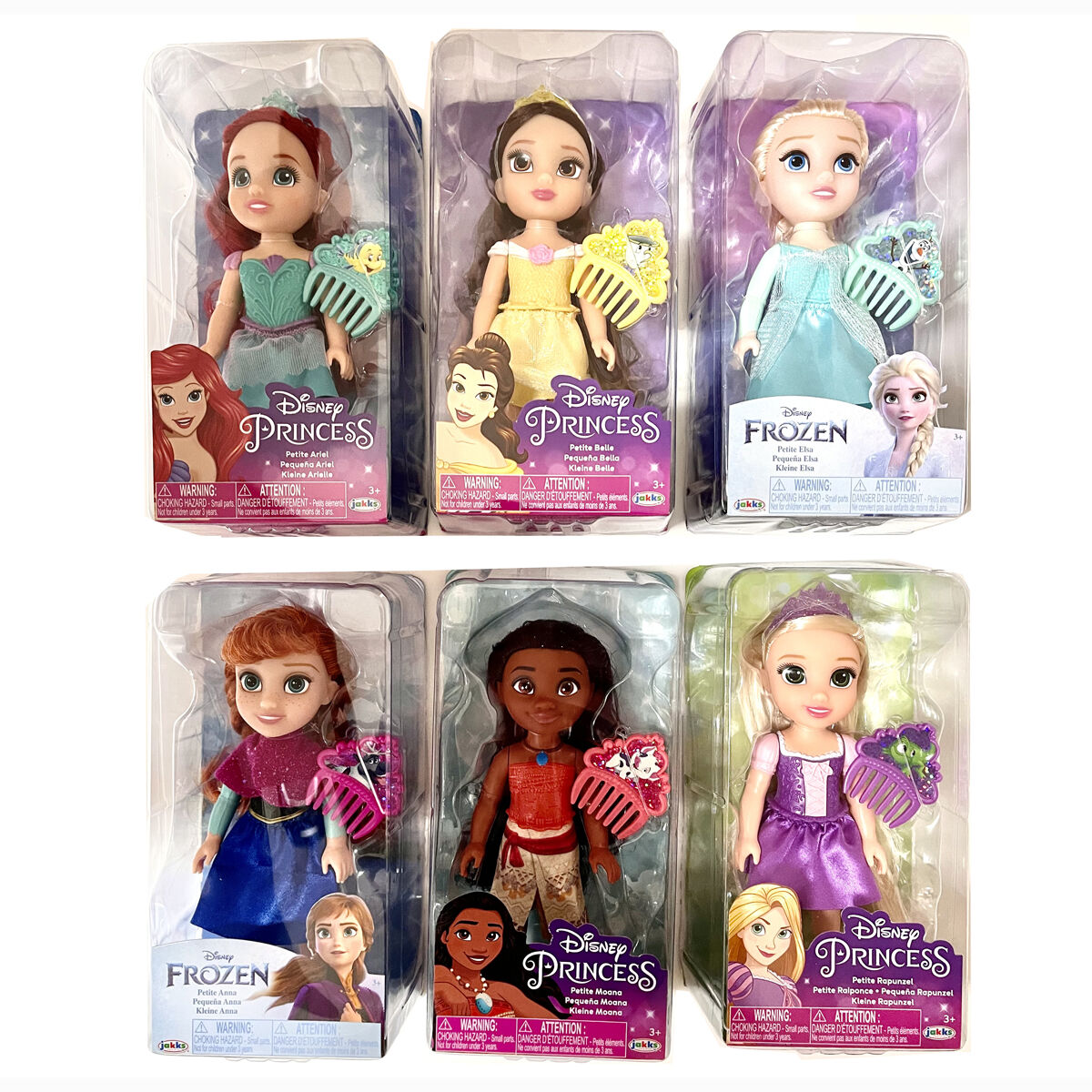 Muñecas Disney Princess de 15 cm con cepillo en surtido