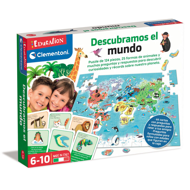 Caja del puzzle Clementoni Descubramos el mundo de 124 piezas