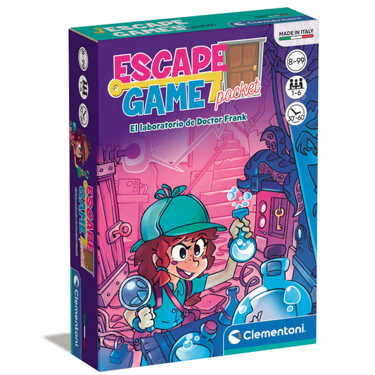 Caja del juego Clementoni Escape Game Pocket Laboratorio del Doctor Frank