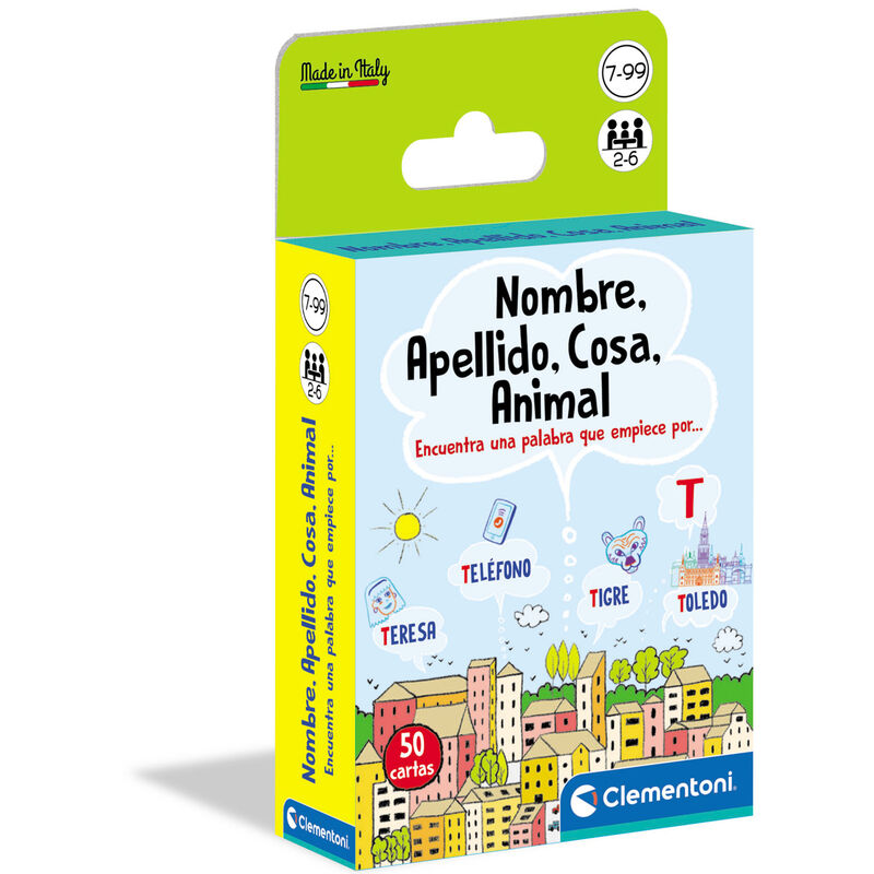 Juego de cartas Clementoni Nombre Apellido Cosa Animal