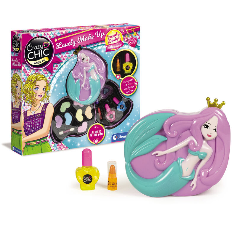 Set de maquillaje Sirena Crazy Chic de Clementoni con sombras, pintalabios y esmaltes - 2