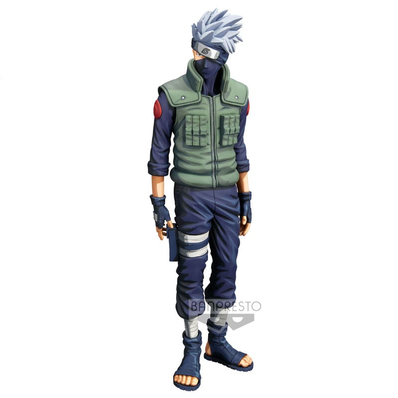 Figura Grandista de Hatake Kakashi de Naruto Shippuden con chaleco verde y cabello plateado