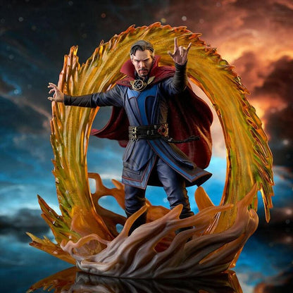 Figura de Doctor Strange Marvel con efecto circular de magia naranja - 2