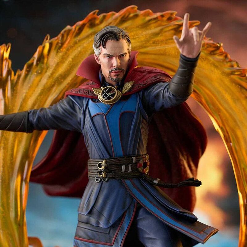 Figura de Doctor Strange Marvel con efecto circular de magia naranja - 5