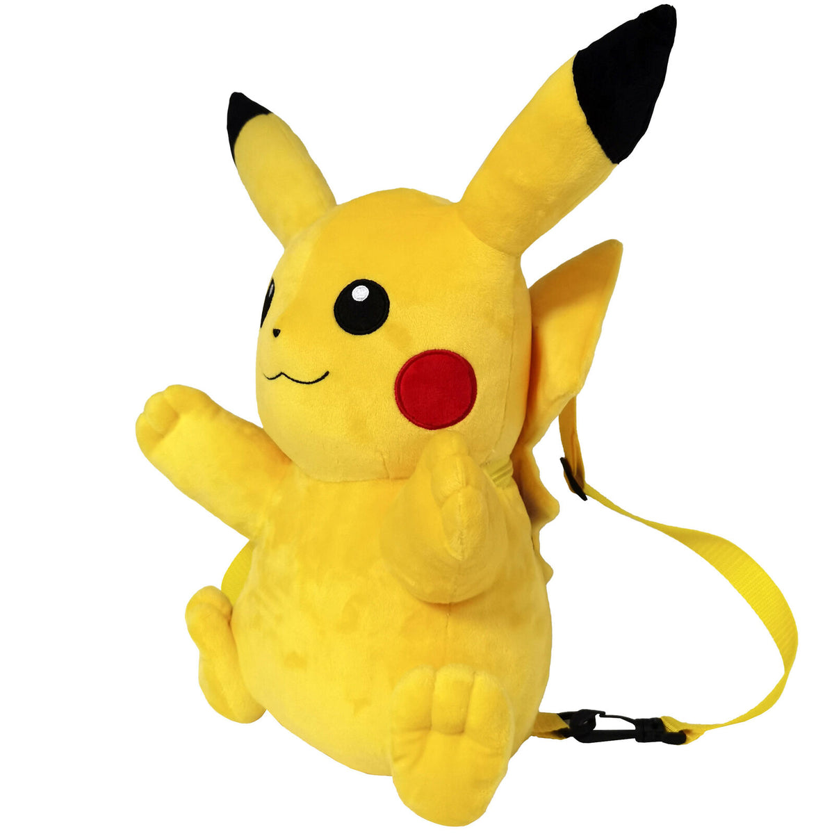 Mochila de peluche amarilla de Pikachu Pokémon con correas - 2