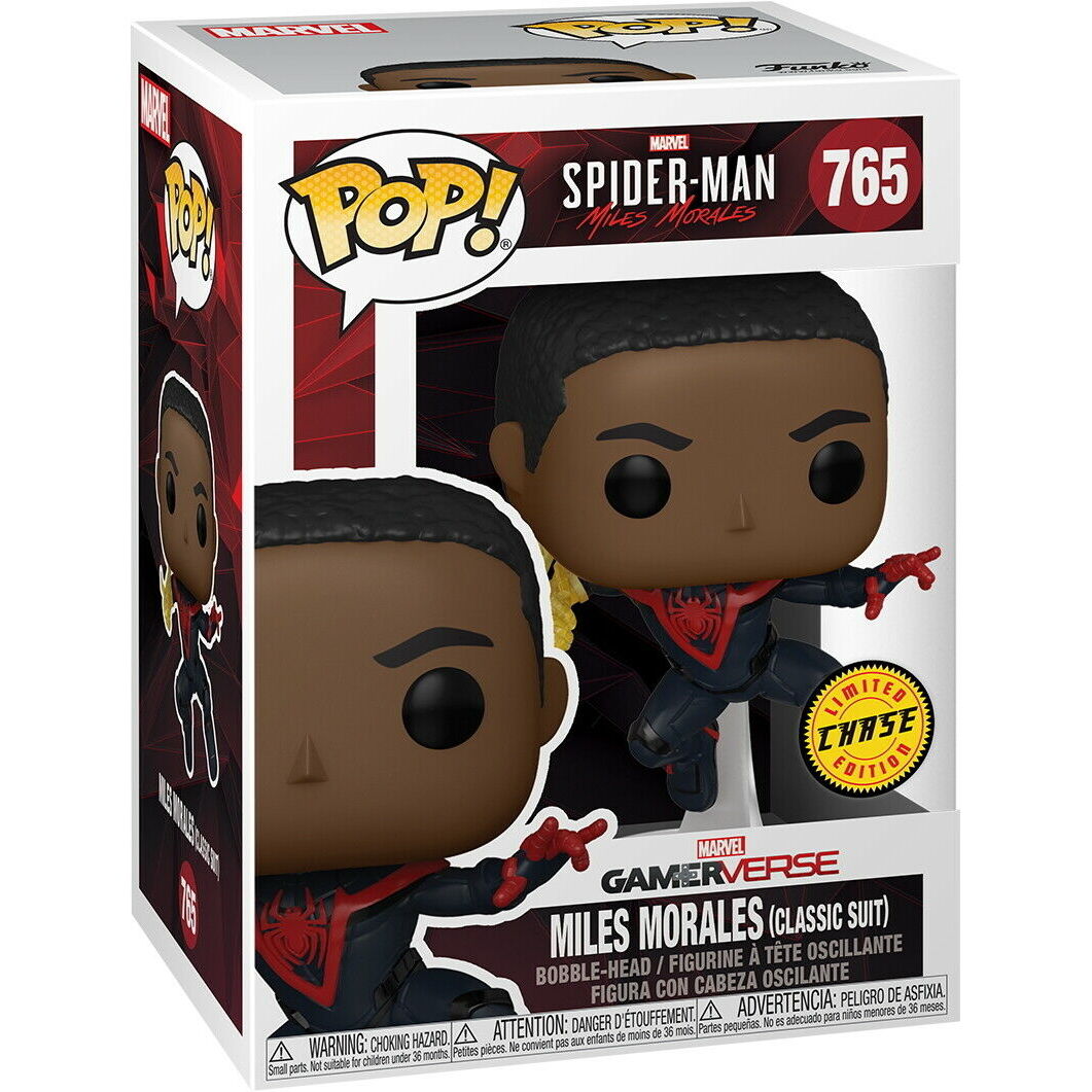 Figura Funko POP! Spider-Man Miles Morales Classic Suit Chase 765 en caja