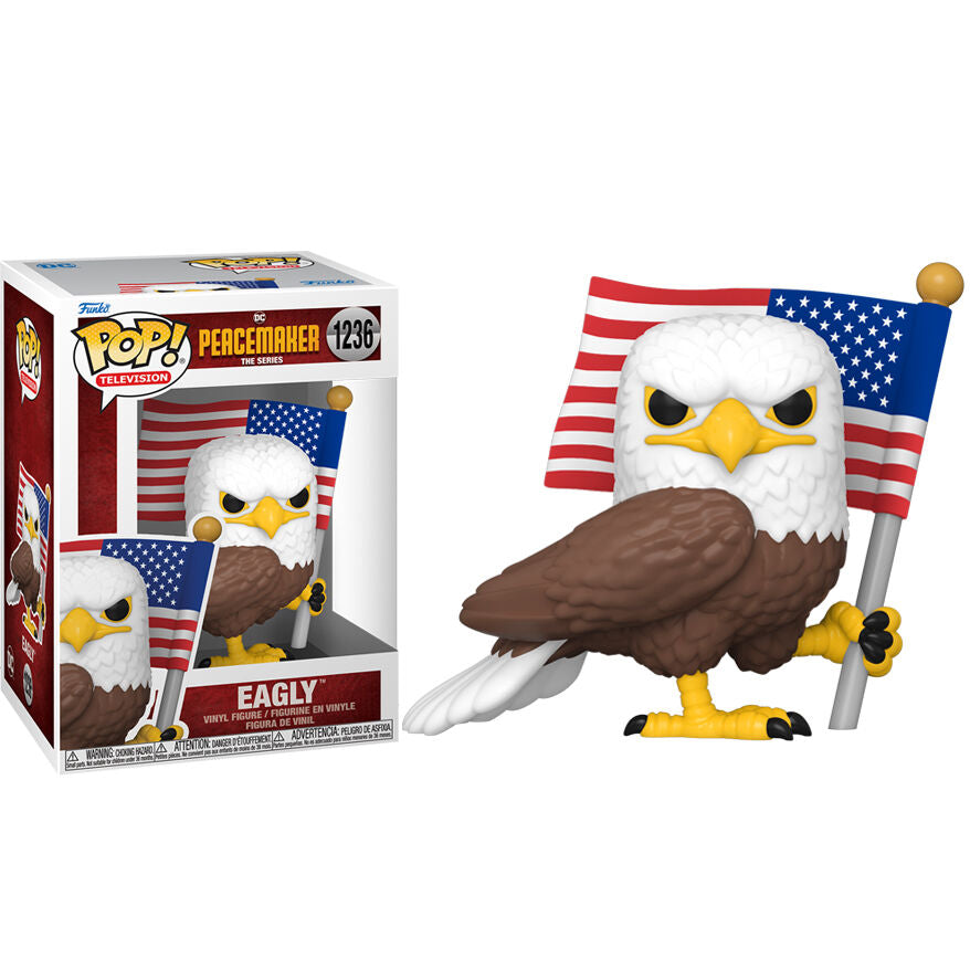 Figura Funko POP! de Eagly de Peacemaker con bandera de Estados Unidos