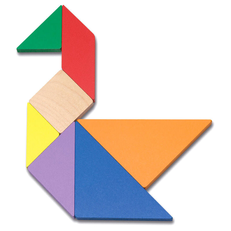 Tangram de madera CAYRO en caja metálica amarilla - 2