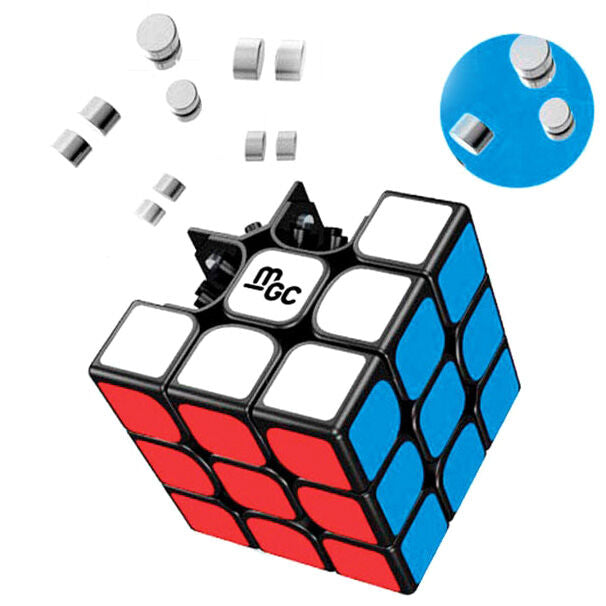 Cubo 3x3 magnético CAYRO en negro con caras blancas, azules y rojas - 3