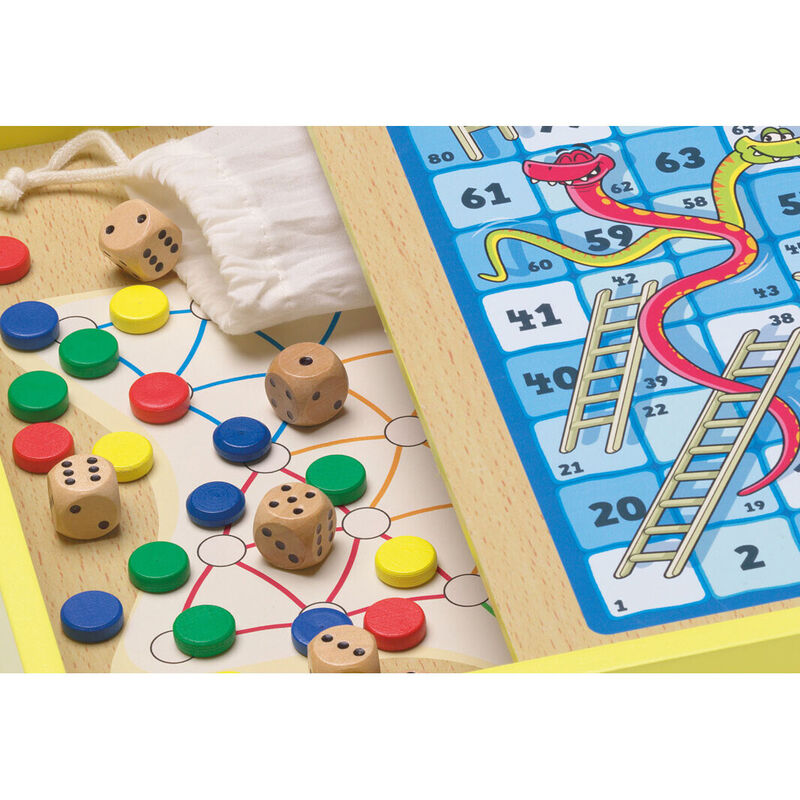 Set CAYRO de 30 juegos de mesa de madera con tableros, fichas y dados - 4