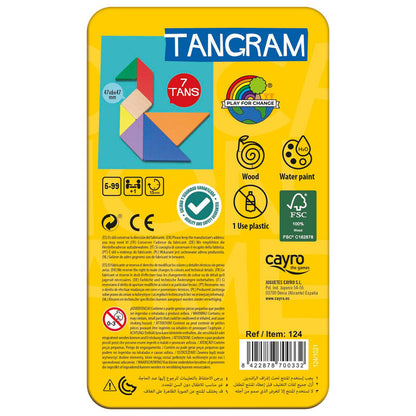 Tangram de madera CAYRO en caja metálica amarilla - 4
