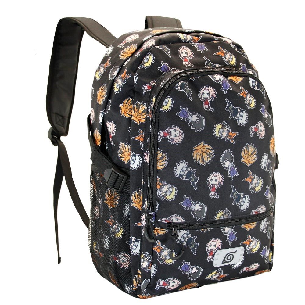 Mochila Wind Naruto Shippuden negra con personajes estampados - 2