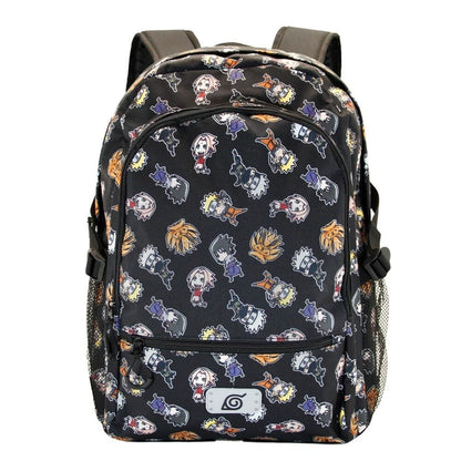 Mochila Wind Naruto Shippuden negra con personajes estampados