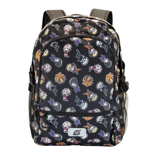 Mochila Wind Naruto Shippuden negra con personajes estampados