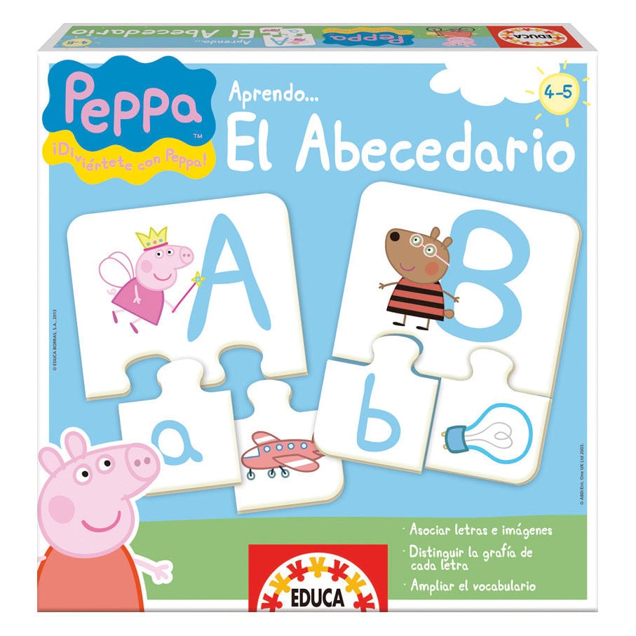 Juego Aprendo el Abecedario Peppa Pig con piezas de letras e imágenes