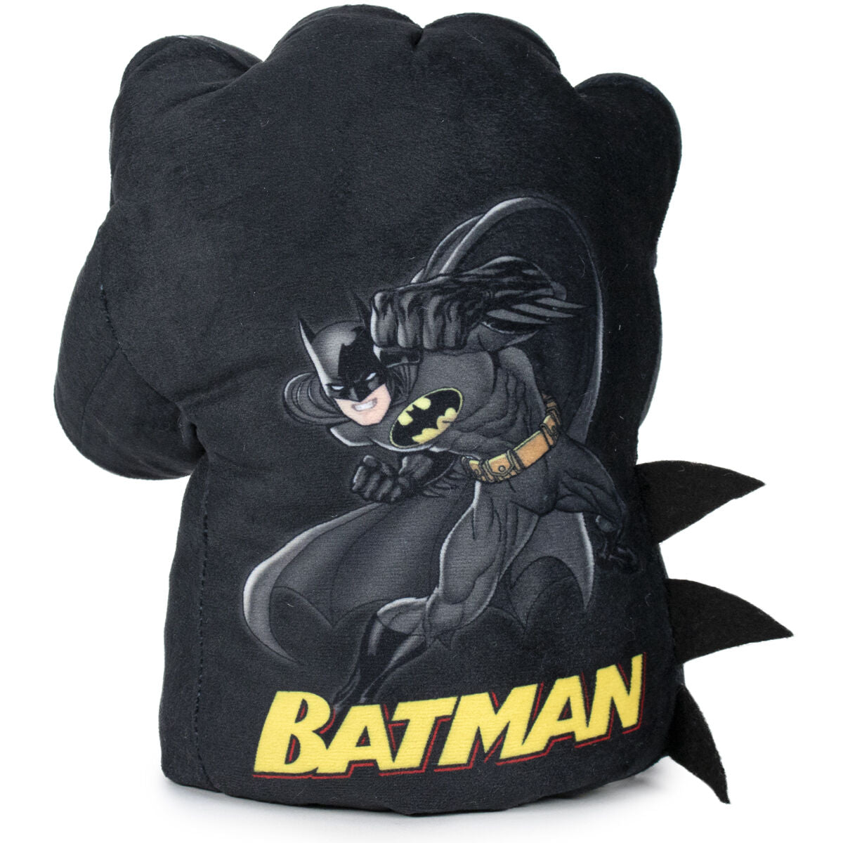 Peluche guantelete negro de Batman DC Comics con ilustración frontal