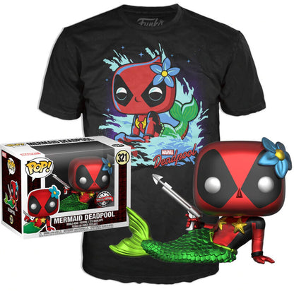 Set Funko POP! Deadpool Mermaid con camiseta negra Marvel - 5