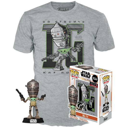 Set Funko POP! de IG-11 con The Child y camiseta gris Star Wars