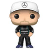 Figura Funko POP! de Valtteri Bottas con gorra blanca y mono negro