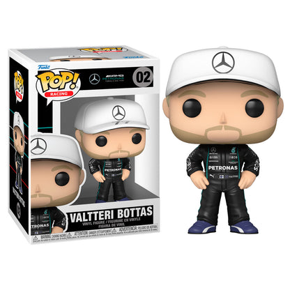 Figura Funko POP! de Valtteri Bottas con gorra blanca y mono negro - 2