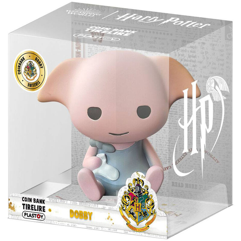 Figura hucha de Dobby de Harry Potter en tonos rosados y azul grisáceo - 2