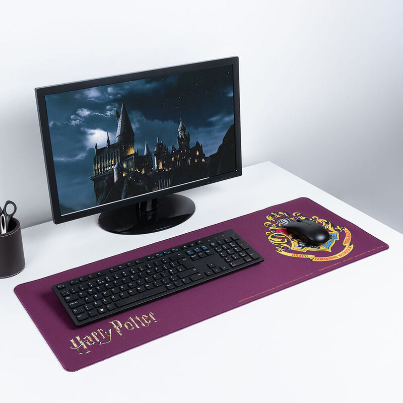 Alfombrilla gaming morada de Harry Potter con escudo de Hogwarts - 4