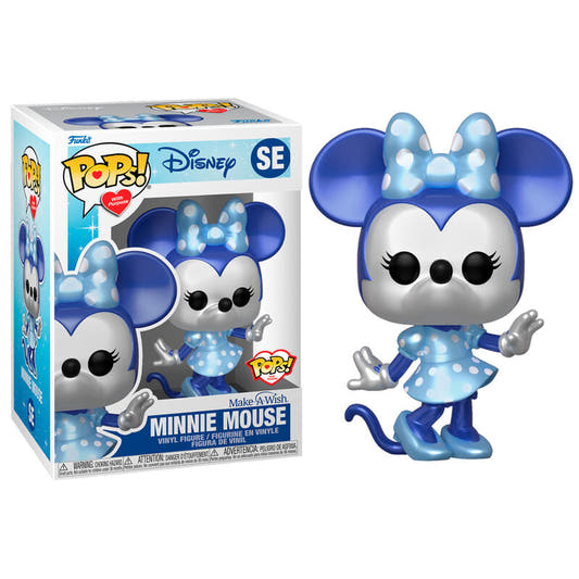 Figura Funko POP Minnie Mouse Metallic azul y plateada - 2