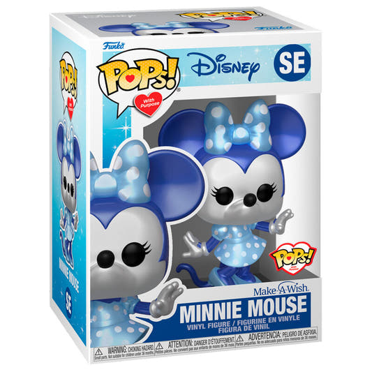 Figura Funko POP Minnie Mouse Metallic azul y plateada - 3
