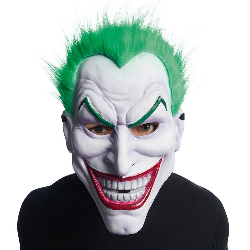 Máscara de Joker DC Comics para adulto con cabello verde y sonrisa dentada