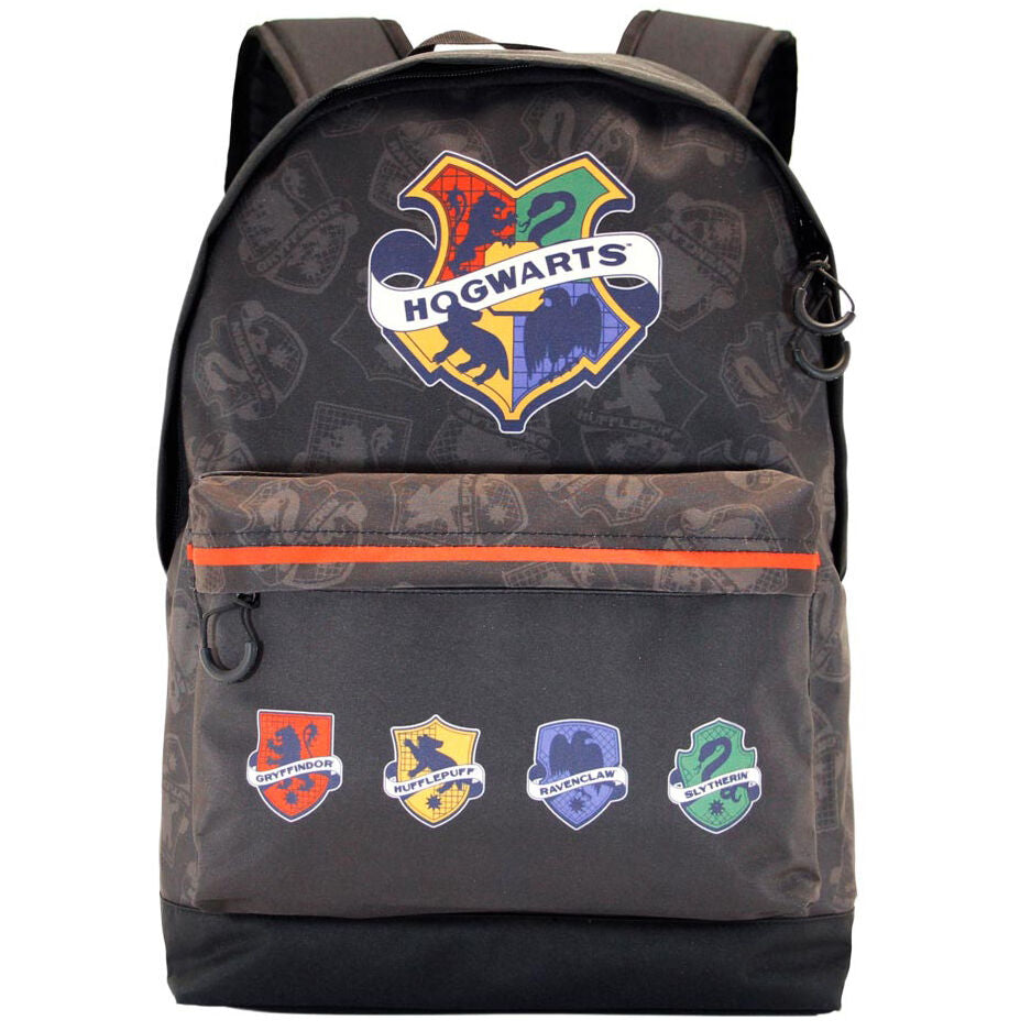Mochila College Harry Potter con escudo de Hogwarts y emblemas de las cuatro casas - 3