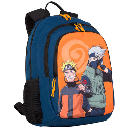 Mochila Naruto azul y naranja con Naruto y Kakashi