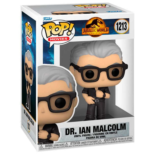 Figura Funko POP! de Dr. Ian Malcolm de Jurassic World 3 en caja con ventana