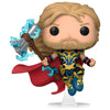 Figura Funko POP! de Thor con armadura azul y dorada, capa roja y efectos azules