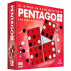 Caja del juego de mesa Pentago con tablero giratorio y canicas blancas y negras