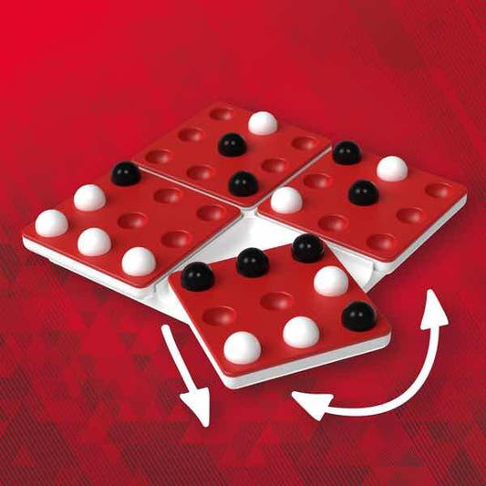 Caja del juego de mesa Pentago con tablero giratorio y canicas blancas y negras - 2