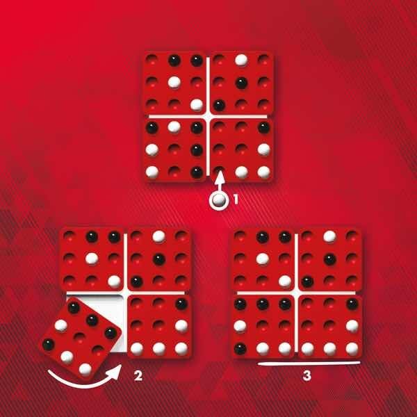 Caja del juego de mesa Pentago con tablero giratorio y canicas blancas y negras - 3