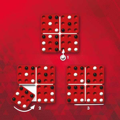 Caja del juego de mesa Pentago con tablero giratorio y canicas blancas y negras - 3