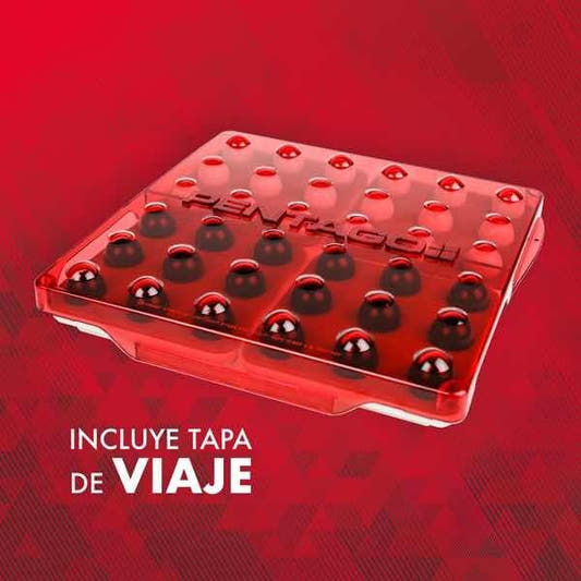 Caja del juego de mesa Pentago con tablero giratorio y canicas blancas y negras - 4