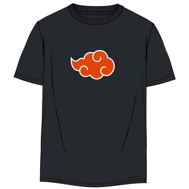 Camiseta negra Naruto Shippuden PIERROT con nube naranja