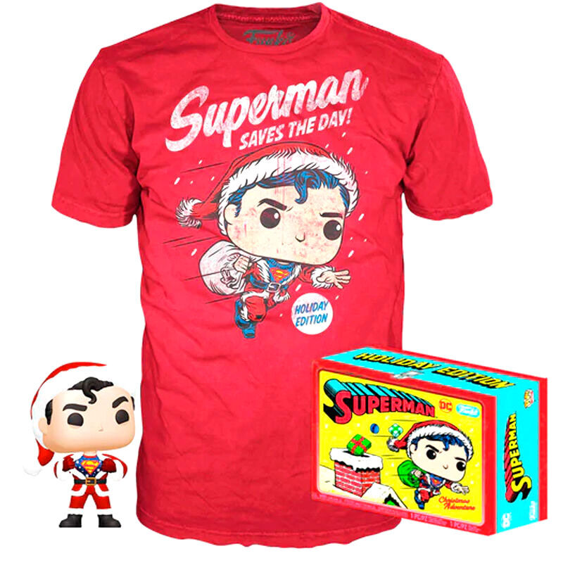 Set Funko POP! Superman con camiseta roja y figura Holiday Edition