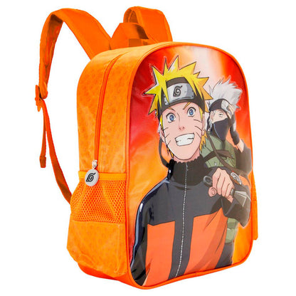 Mochila escolar naranja de Naruto y Kakashi con bolsillos laterales - 2