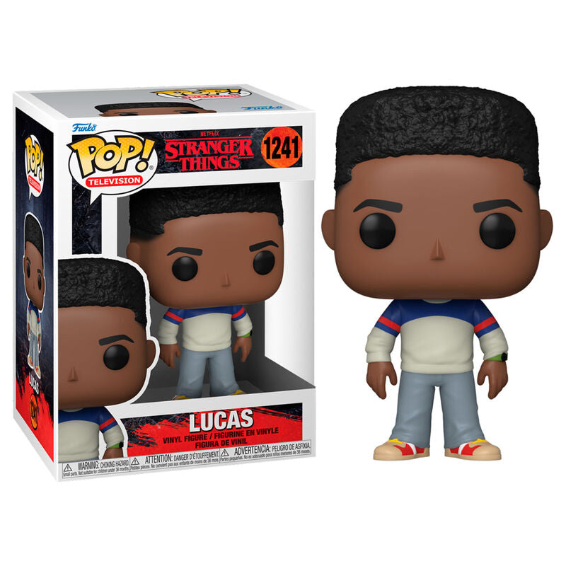 Figura Funko POP! de Lucas de Stranger Things con sudadera azul, blanca y roja - 2