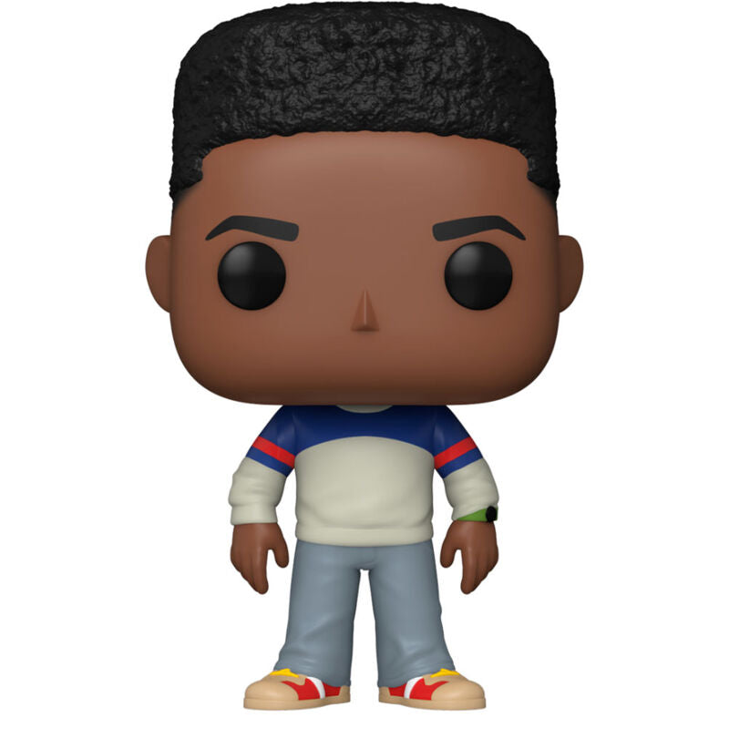 Figura Funko POP! de Lucas de Stranger Things con sudadera azul, blanca y roja