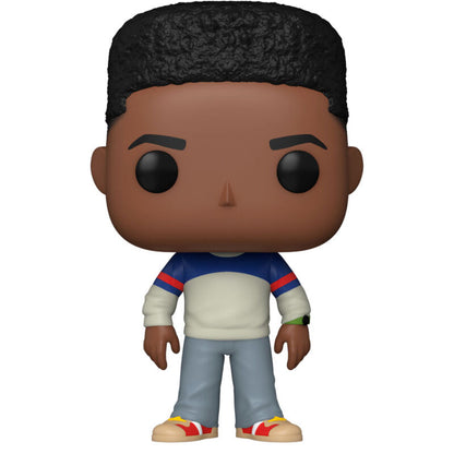 Figura Funko POP! de Lucas de Stranger Things con sudadera azul, blanca y roja